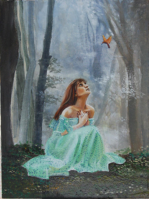 Girl Of The Enchanted Forest Painting by Greg Norman