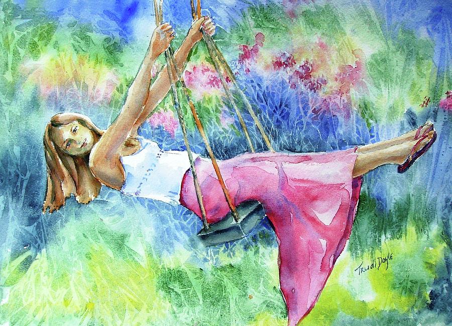 Painting Of A Girl On A Swing