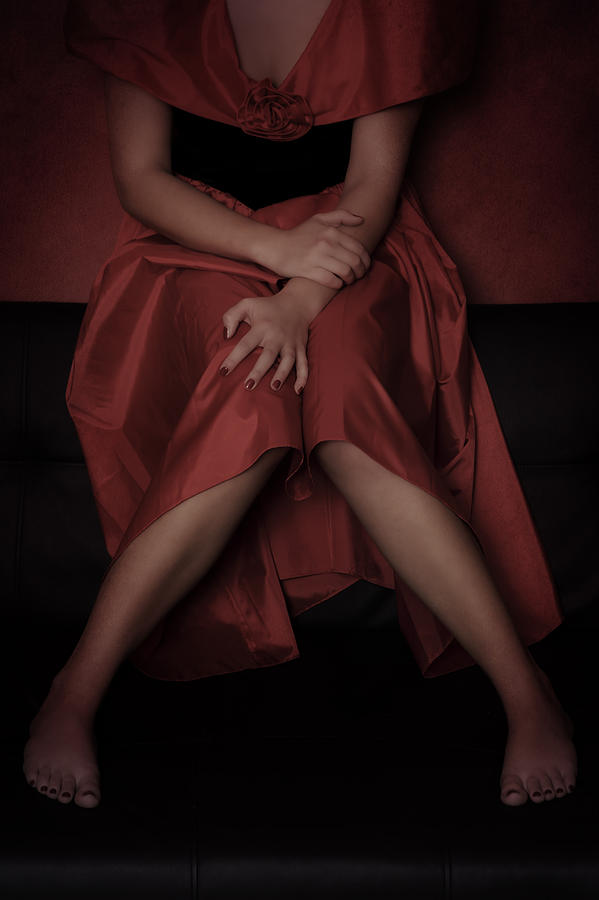 Girl Photograph - Girl On Black Sofa by Joana Kruse