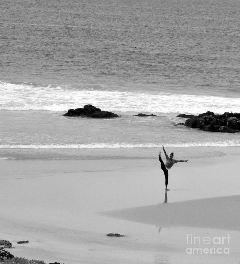Young Gymnast on the Beach Photograph by Tatyana Searcy