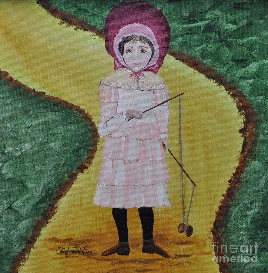 Girl Plays Diabolo Painting by Sally Tiska Rice