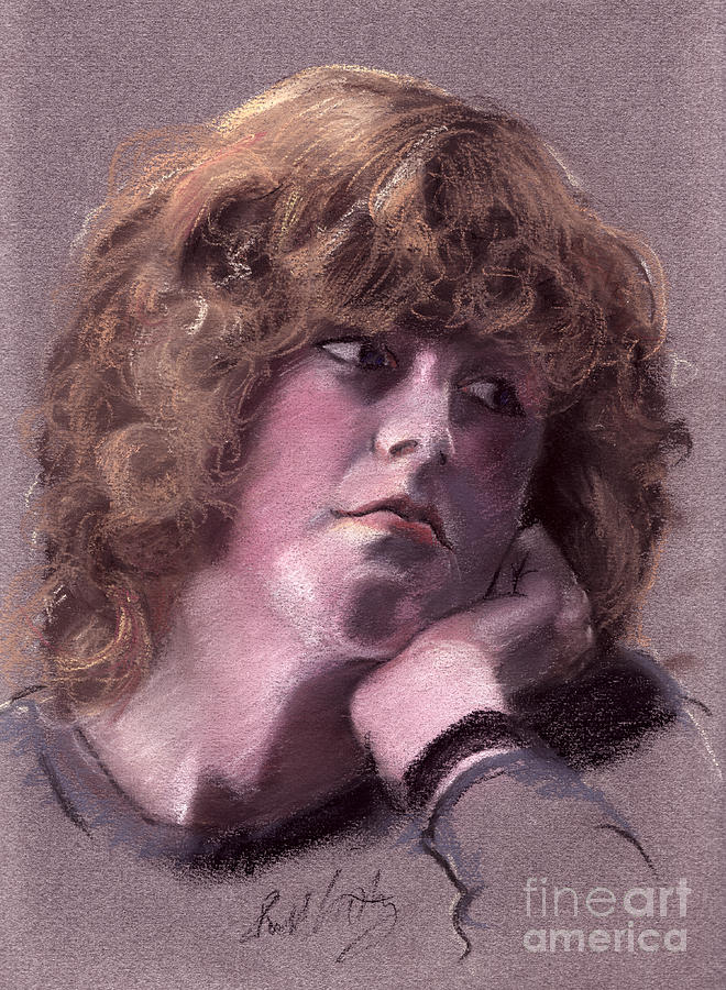Girl Portrait in Pastels Pastel by Russell Kightley