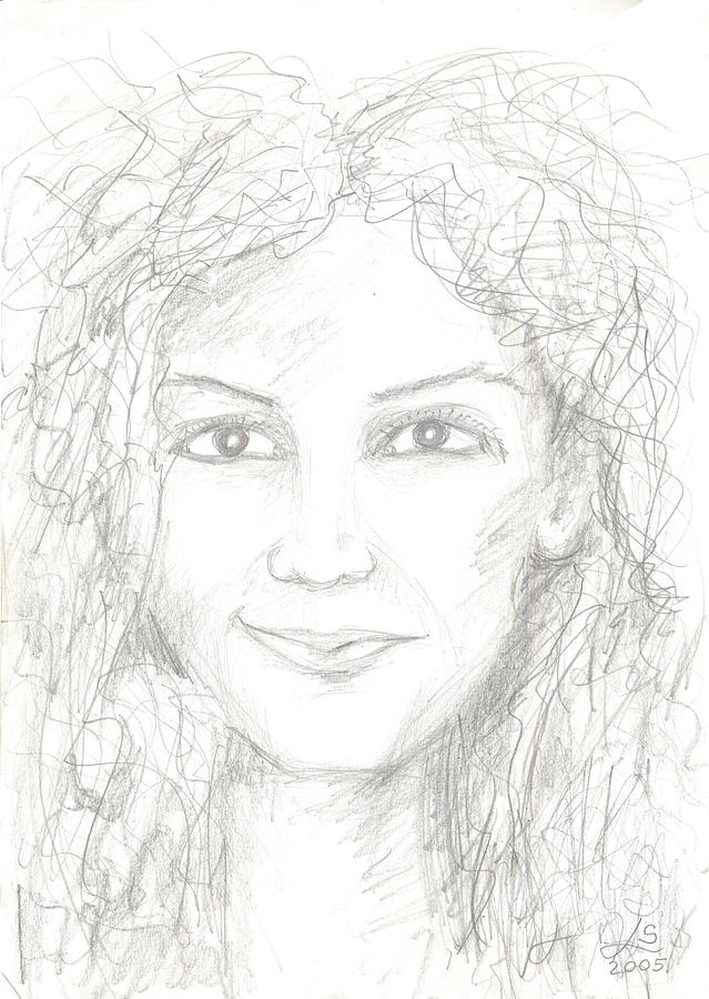 Portrait Drawing - Girl Portrait by Levon Saryan