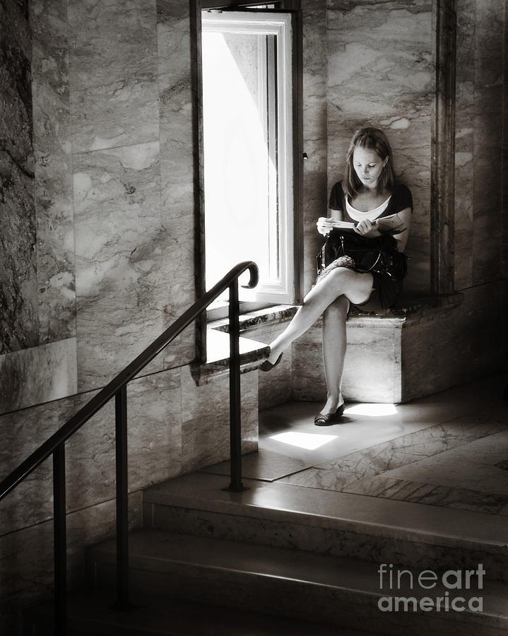 Girl Reading by The Window Photograph by Jim  Calarese