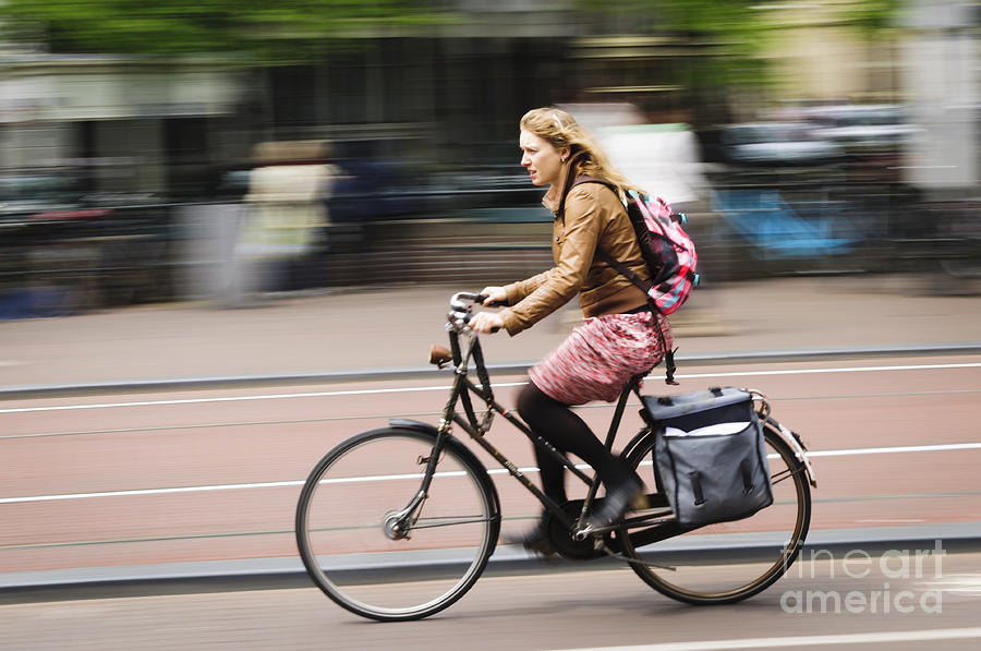 Girl Riding Bicycle Photograph by Oscar Gutierrez