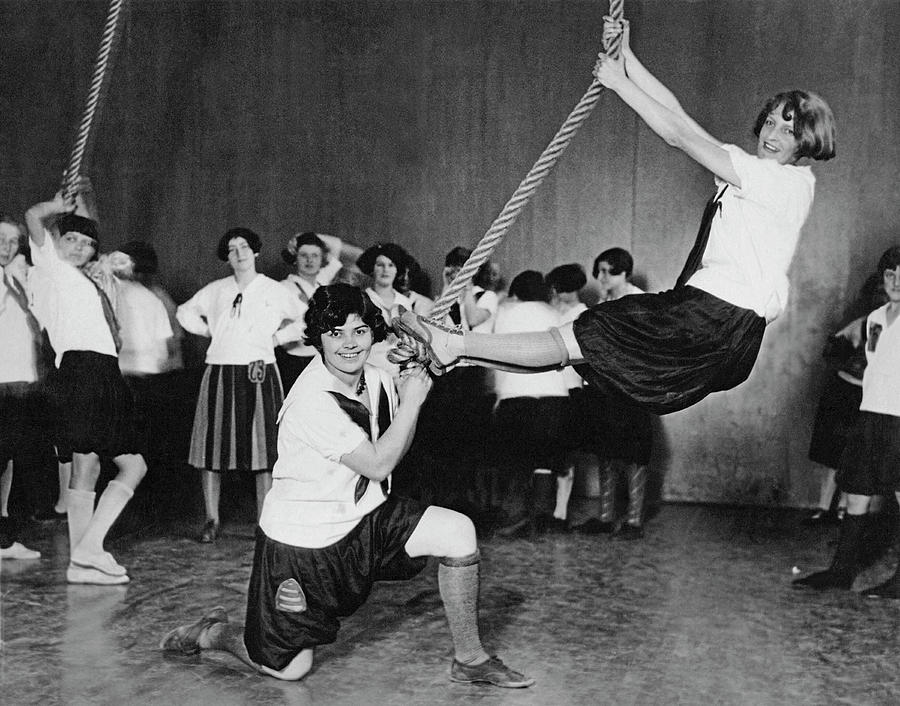 Girl Rope Climb Winners Photograph by Underwood Archives - Fine Art America