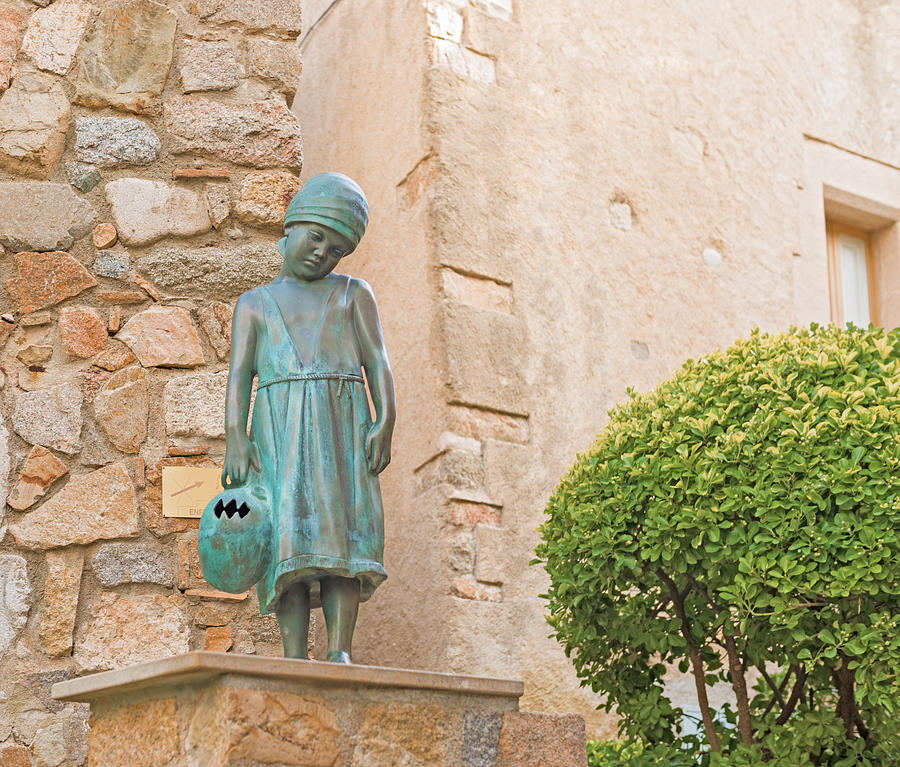 Girl statue in Tossa de Mar medievaltown in Catalonia Spain Photograph by Marek Poplawski