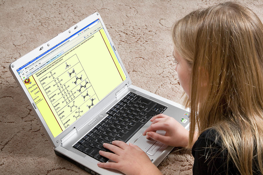 Girl Studying Online Photograph by Science Photo Library Girl Studying Online Photograph by Science Photo Library