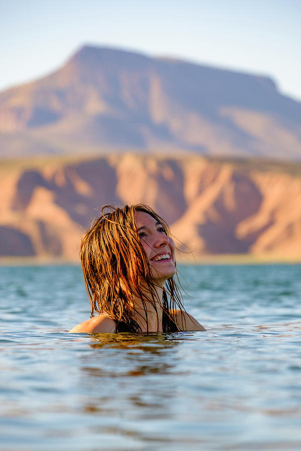 Girl Swimming In Roosevelt Lake Photograph by Kyle Ledeboer - Pixels