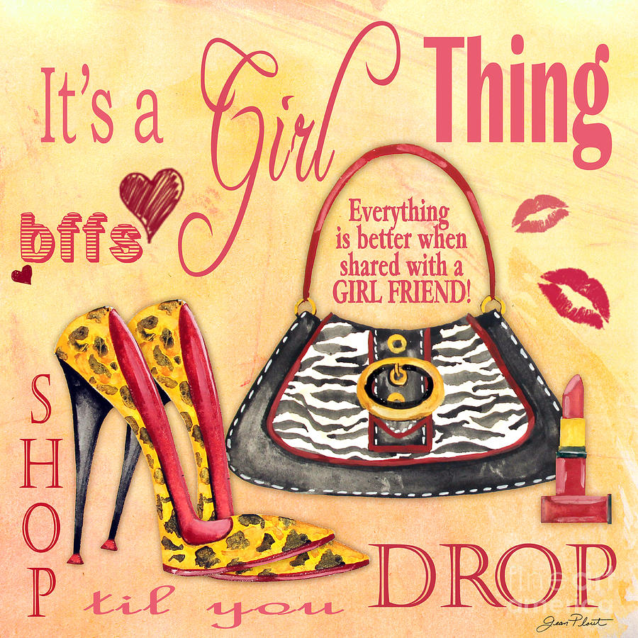 Girl Thing-A Mixed Media by Jean Plout