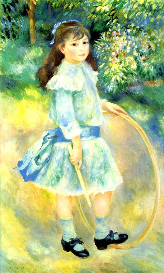 Girl With A Hoop Digital Art by Pierre-Auguste Renoir