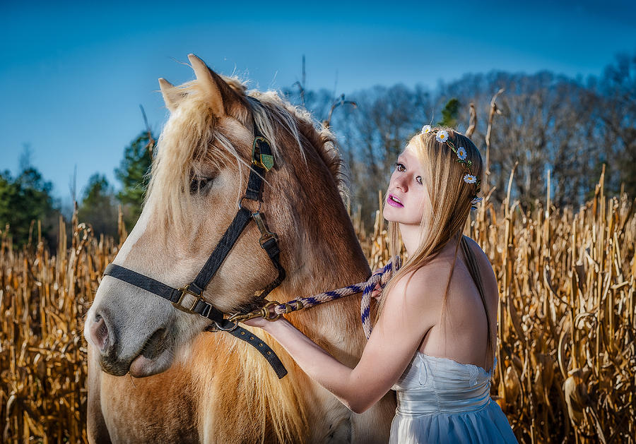 Atlanta Photograph - Girl with a horse by All Around The World
