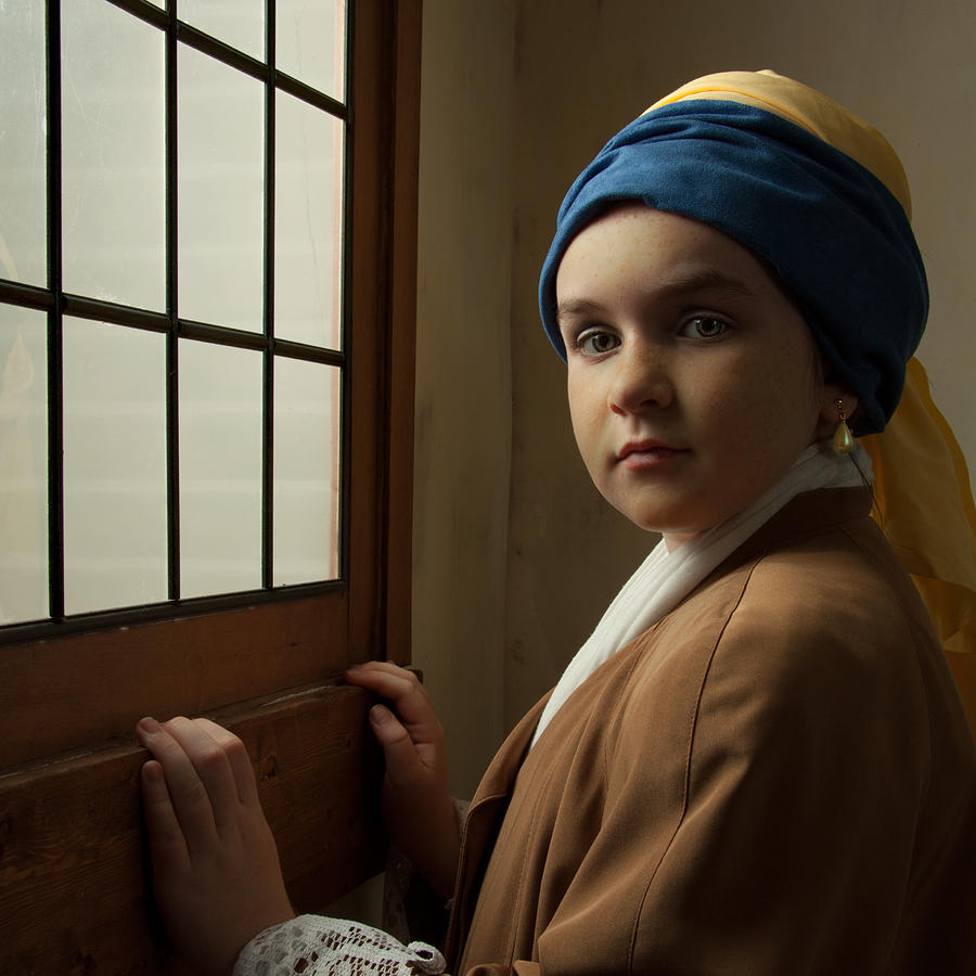 Girl with a pearl earring at a window Photograph by Levin Rodriguez