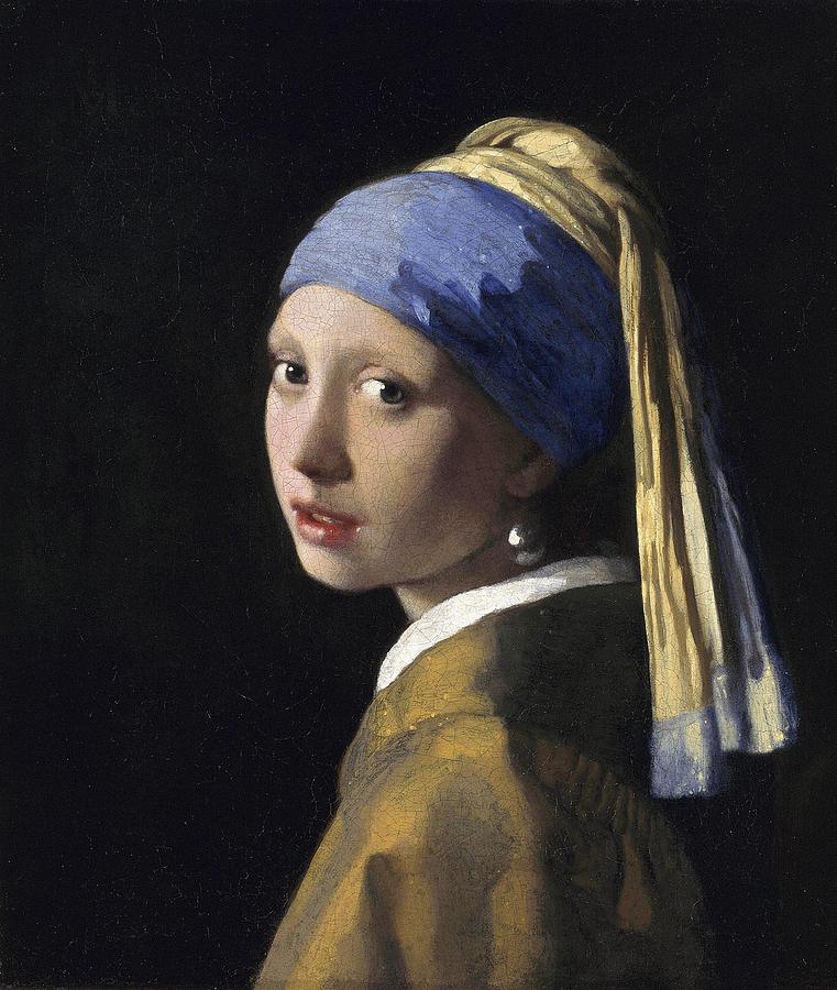 Girl with a Pearl Earring  #6 Painting by Johannes Vermeer