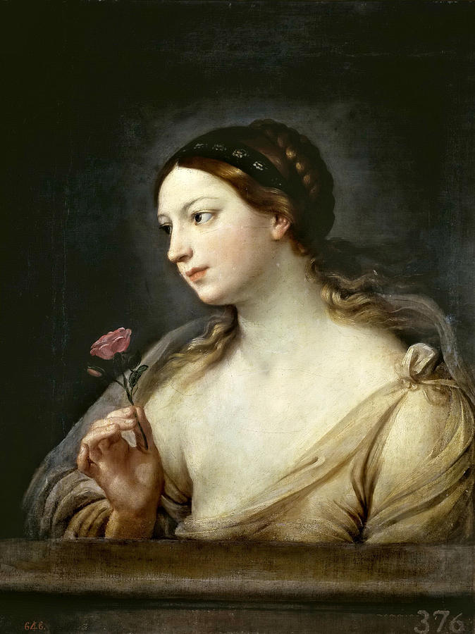 Girl with a Rose Painting by Guido Reni