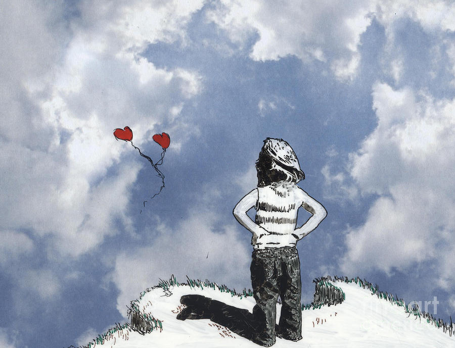 Girl with balloons 4 Mixed Media by Jason Tricktop Matthews
