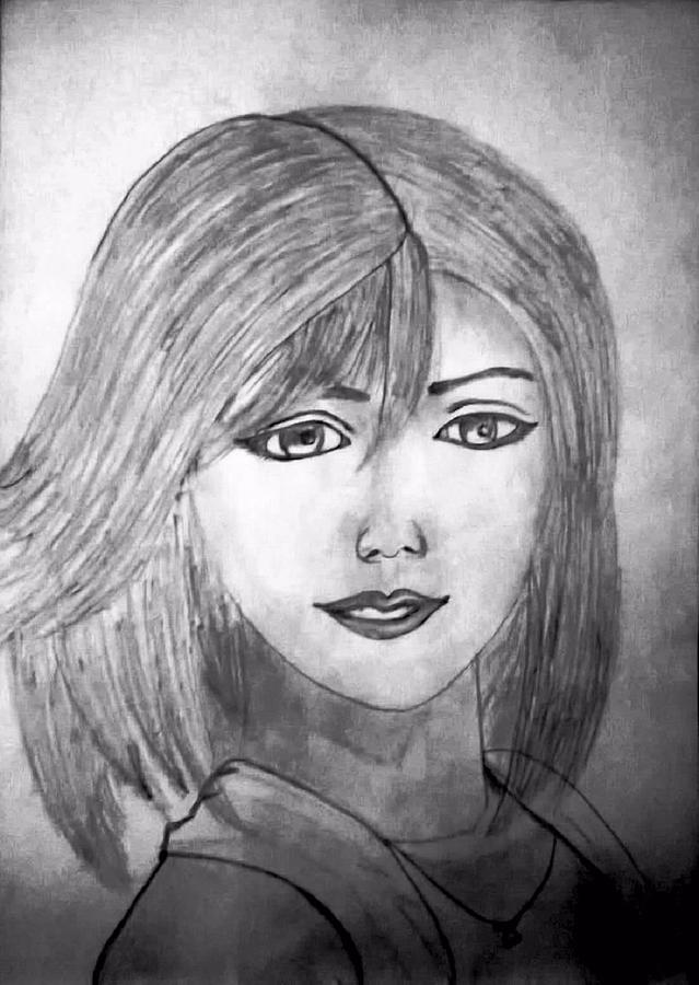 Girl With Effect Drawing by Kush Vats - Fine Art America