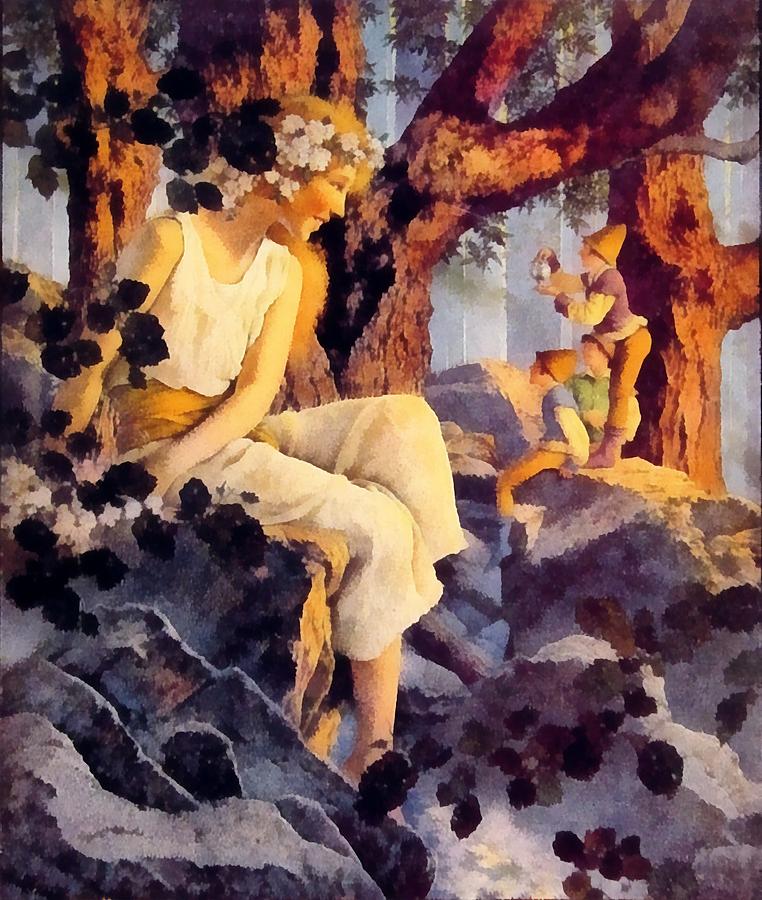 Girl With Elfs Photograph by Maxfield Parrish