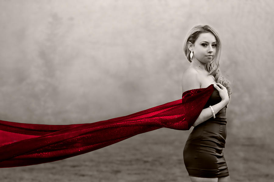 Girl with Red Scarf Photograph by Elvira Pinkhas