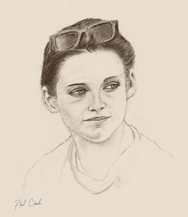 Girl With Shades Drawing by Phil Clark