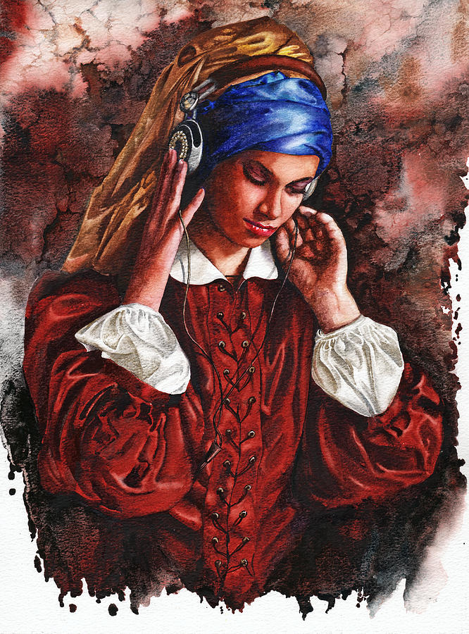 Girl With The Poor Hearing Painting by Peter Williams