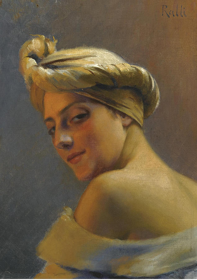 Girl with Turban Painting by Theodoros Rallis