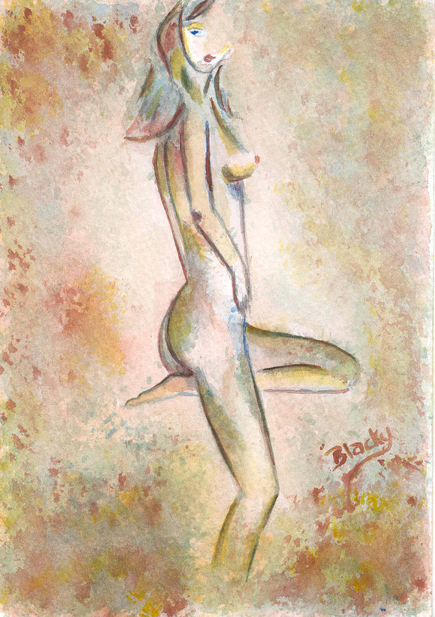 Nude Painting - Girlish Mood by Donna Blackhall