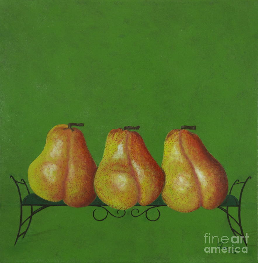 Pear Painting - Girls Day Out by Cindy Lee Longhini