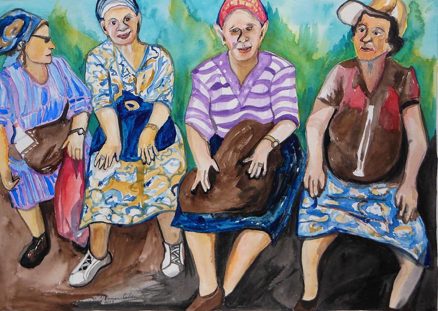 Girls Day Out Painting by Esther Newman-Cohen