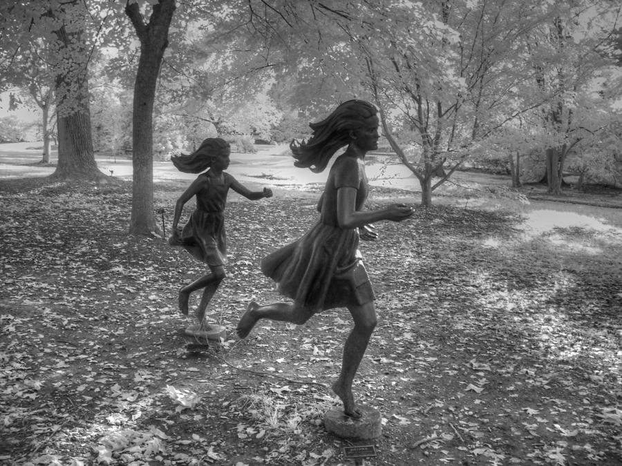 Girls Running Photograph by Jane Linders