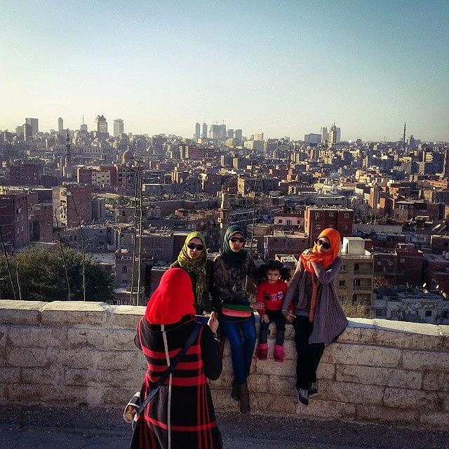 Egypt Photograph - Girls Taking Pictures With Old Cairo As by Mattias Pruym