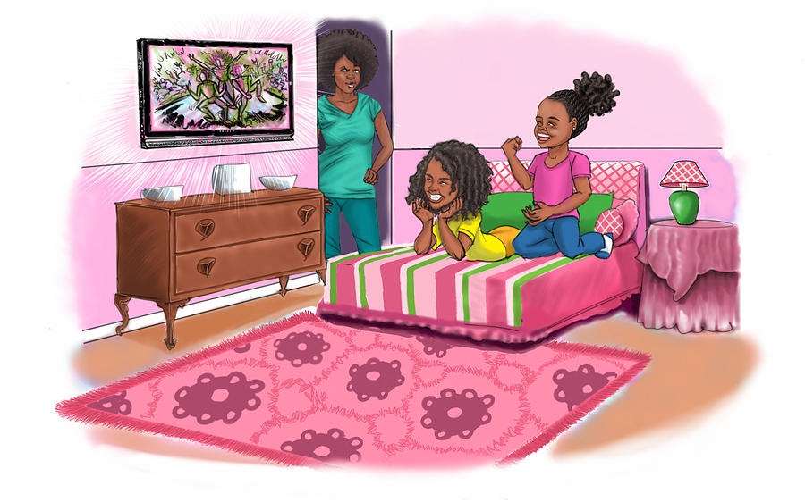 Girls Watching Tv Digital Art by Antonio Thompson | Fine Art America