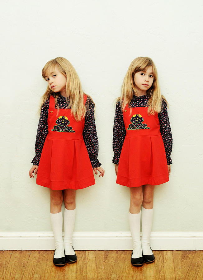 Girls with same dress posing Photograph by Babyjidesign.com