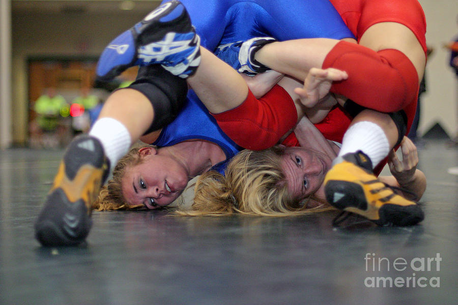 Girls Wrestling Competition Photograph by Jim West