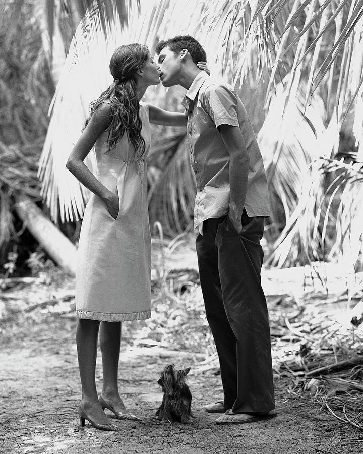 Gisele Bundchen Kissing A Young Man By Arthur Elgort