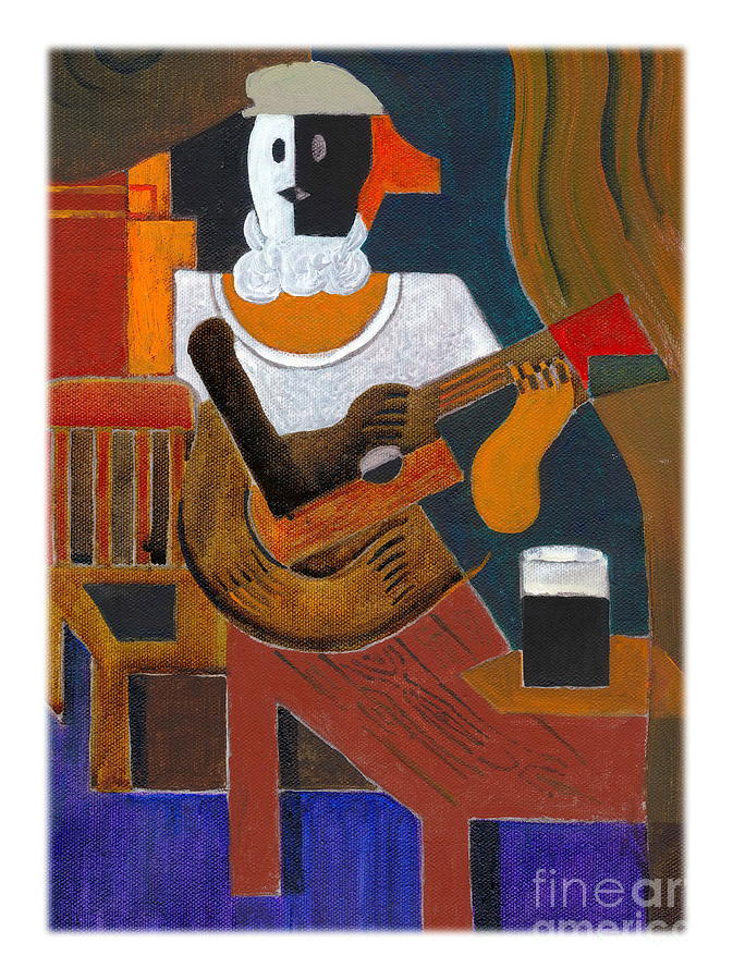 Gitar Cap Man Painting by Val Byrne