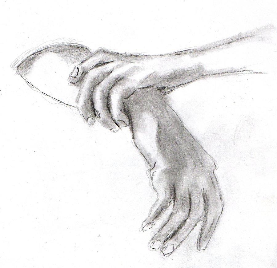 Give Me A Hand Drawing by Clyde Stewart