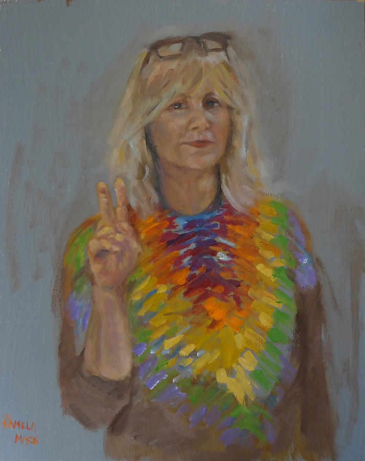 Tie Dye Painting - Give Peace a Chance by Pamela Mack