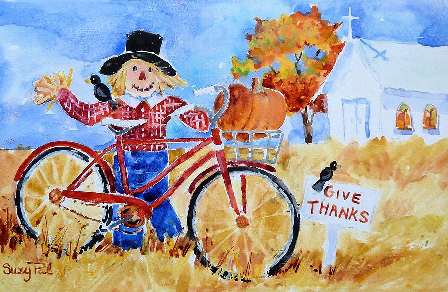 Thanksgiving Painting - Give Thanks by Suzy Pal Powell
