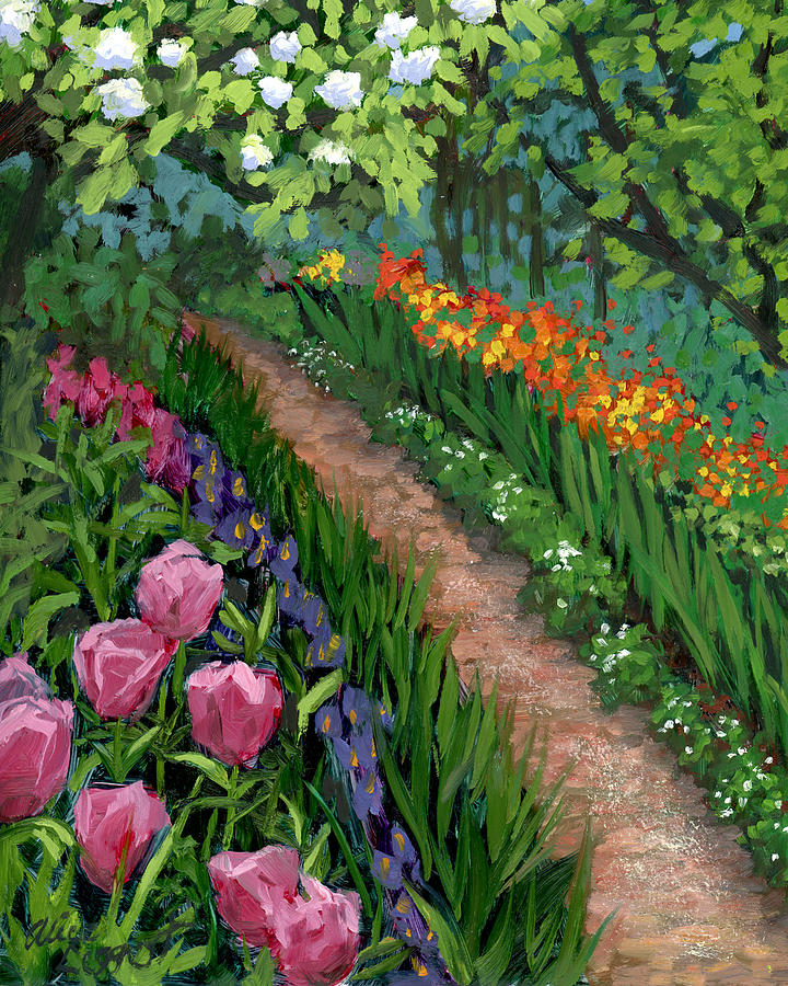 Giverny Garden Painting by Alice Leggett