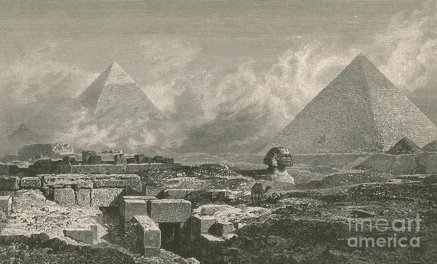 Giza Pyramids And Sphinx, 1878 Photograph by Science Source