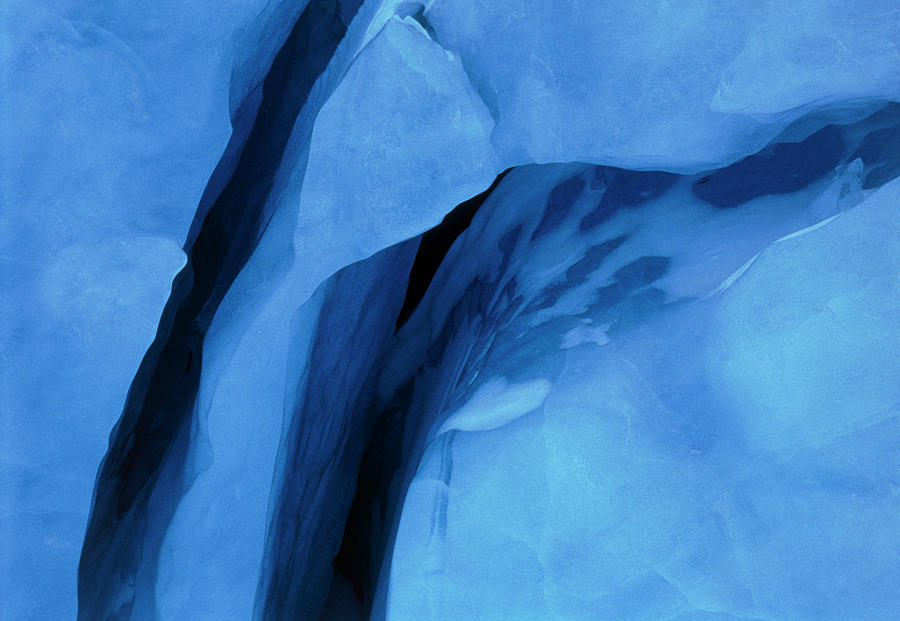 Winter Photograph - Glacial Crevasses by Simon Fraser/science Photo Library