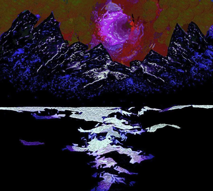 Mountain Digital Art - Glacier 2 by Mimo Krouzian