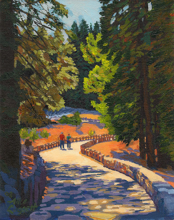 Yosemite National Park Painting - Glacier Point Walk by Alice Leggett