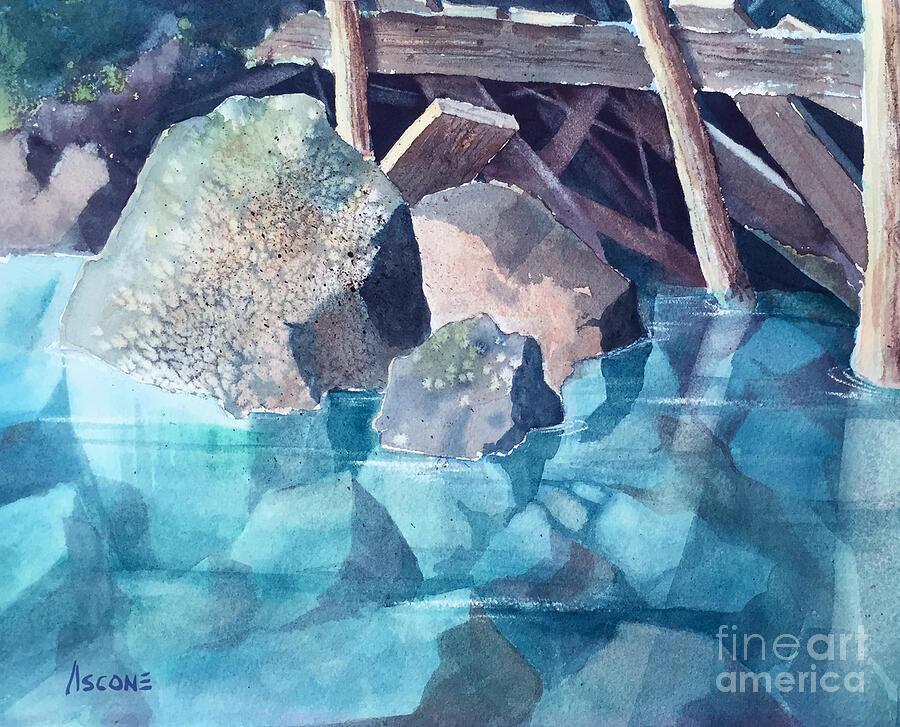 Glacier Stream Rocks Painting by Teresa Ascone