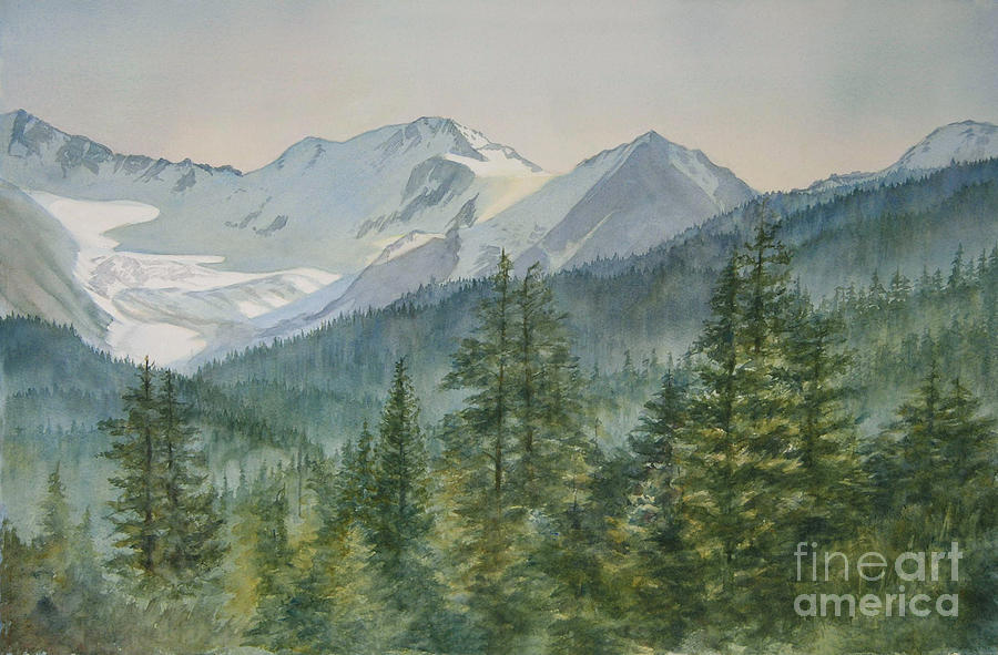 Mountain Painting - Glacier Valley Morning Sky by Sharon Freeman