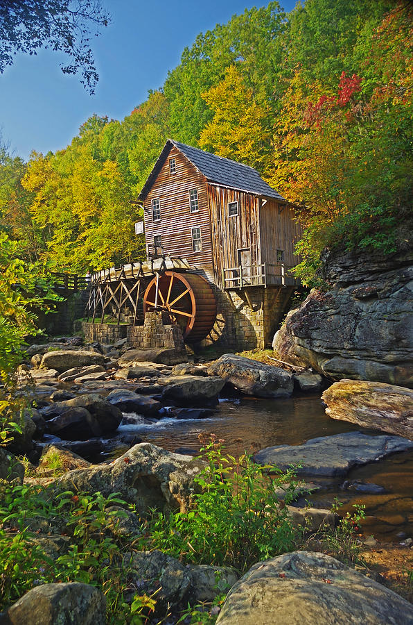 Glade Creek Grist Mill - vert Photograph by Rich Walter