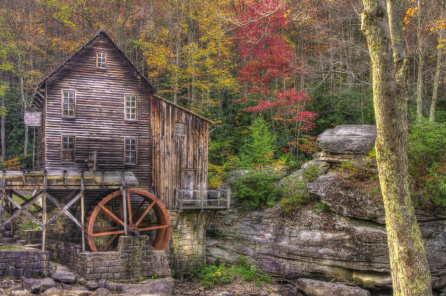 Glade Creek Grist Mill-2A Babcock State Park WV Autumn Late Afternoon Photograph by Michael Mazaika