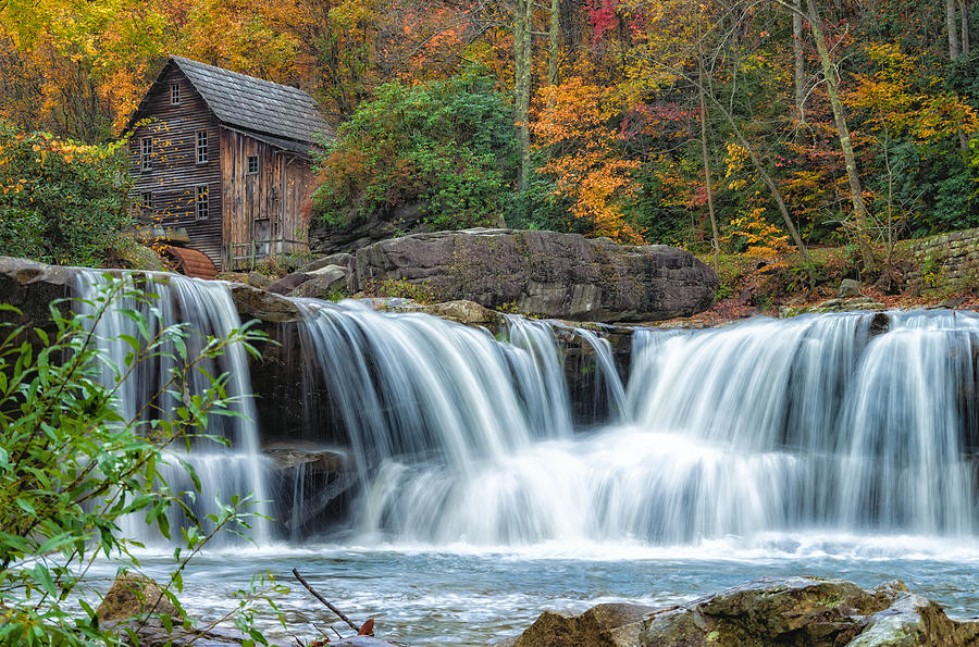 Glade Creek Grist Mill and Waterfalls Photograph by Lori Coleman
