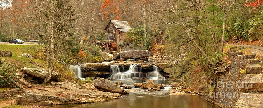 Glade Creek Grist Mill Panorama Photograph by Adam Jewell